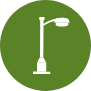 street light icon on green circle background