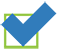light blue checkmark