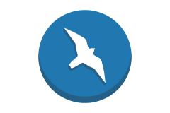 Falcon icon with blue circle